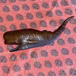 Vintage Artisan Hand-Carved Wood Whale